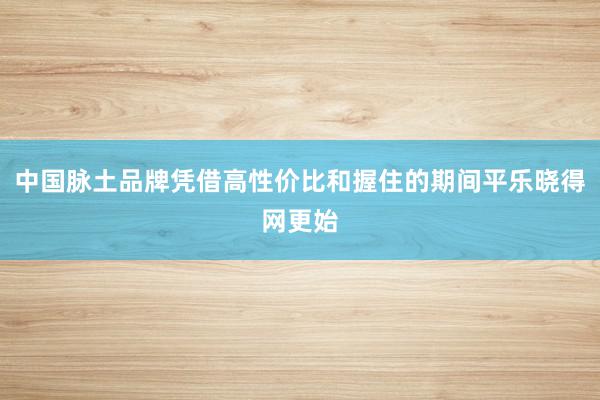 中国脉土品牌凭借高性价比和握住的期间平乐晓得网更始
